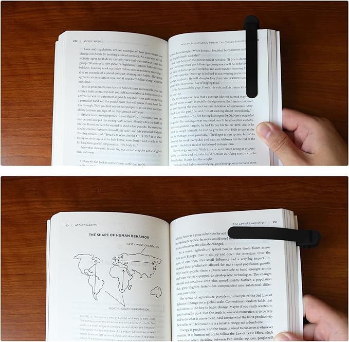 SMUK 6 Pieces Smart Silicone Bookmark, Cute Automatic Book Marks for Men Book Lovers Women, Book Marker Book Page Clip Reading Accessories Gifts for Reading Lovers