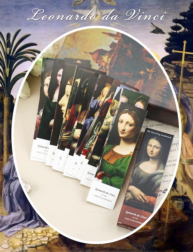 30 Pcs Paper Bookmarks, da Vinci Art Works Bookmark Bulk for Book Lovers, Aesthetic Bookmarks Set for Women Men