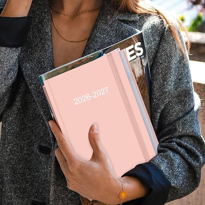 Planner 2026-2027 - 5.8" × 8.3" Weekly & Monthly Planner from July 2026 to June 2027, Large Planners 2026-2027 with Perfect Organizer, Hardcover, Inner Pocket, Pink
