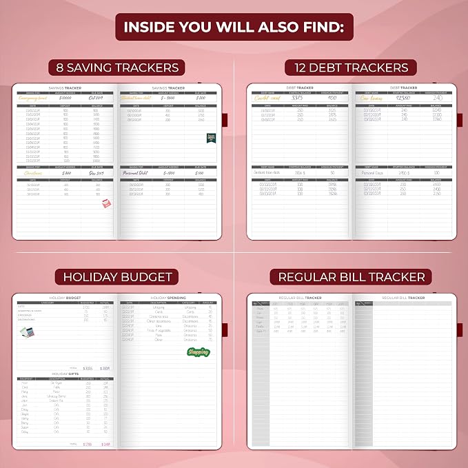 Clever Fox Budget Planner - Expense Tracker Notebook. Monthly Budgeting Organizer, Finance Logbook & Accounts Book, Bill Tracker, A5 (Wine Red)