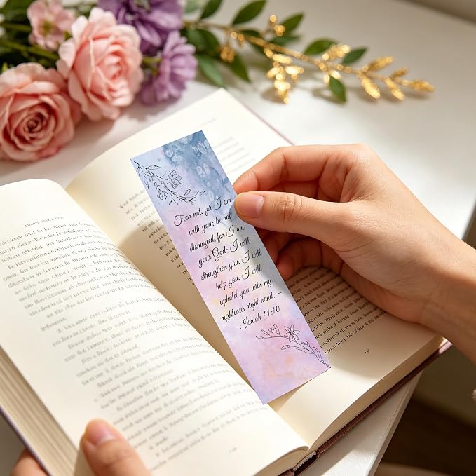 120 Pcs Bible Bookmarks Bulk, Christian Book Marks for Women with Scripture Verses Floral Design, Inspirational Religious Page Marker Clips for Church Bible Study Easter Mothers Day Graduation Gifts