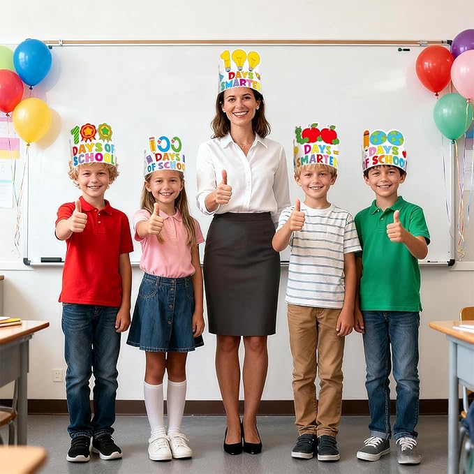 36 Set 100 Days of School Coloring Crowns 100th Day of School Paper Craft Crown Hats 100 Day Party Decorations Color Your Own Crafts for Students Classroom Activities Gift Celebration Supplies DIY Art