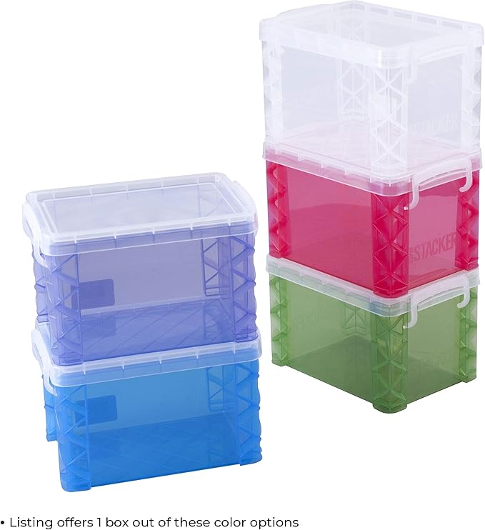Super Stacker Index Card Box, 4 x 6 Inch Index Cards File Box, Note Holder, Index Card Holder, Flash Card Holder, Perfect for 4x6 Index Cards, Storage Organizer Container, Assorted Colors, 1 Count