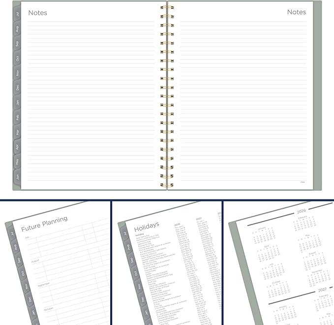 Mead Planner 2026-2027 Weekly & Monthly Academic 15-Month April-June, 8.5" x 11", Soft Grass (CAW62093)