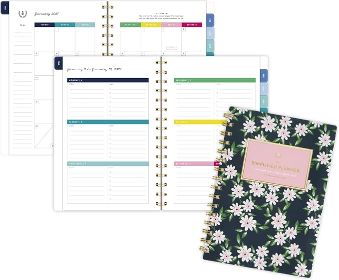 AT-A-GLANCE 2027 Planner, Simplified by Emily Ley, Weekly & Monthly, 5.5" x 8.5", Berry Floral (EL59-200-27)
