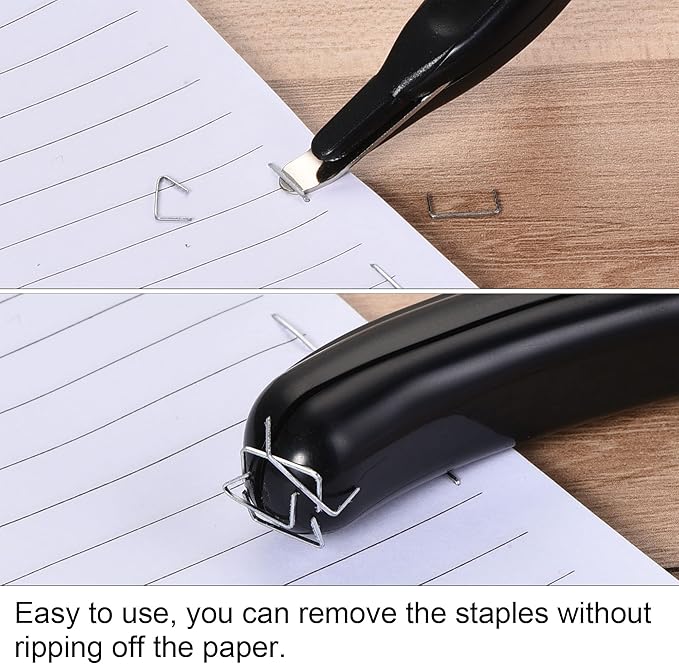 MECCANIXITY Staple Remover Tools, Magnetic Staplers Puller for Office Home Desktop Accessory, Black