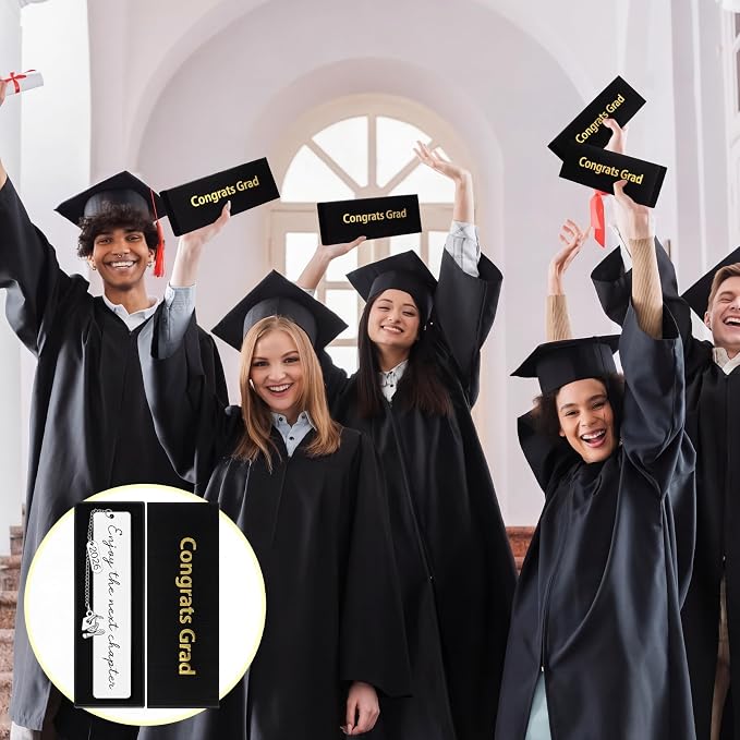 12 Sets Class of 2026 Graduation Bookmarks with Boxes 2026 Senior Graduation Gifts for Students Inspirational Grad Gifts High Middle Medical School 5th 8th Grade Grad Favors Classroom Party Favors