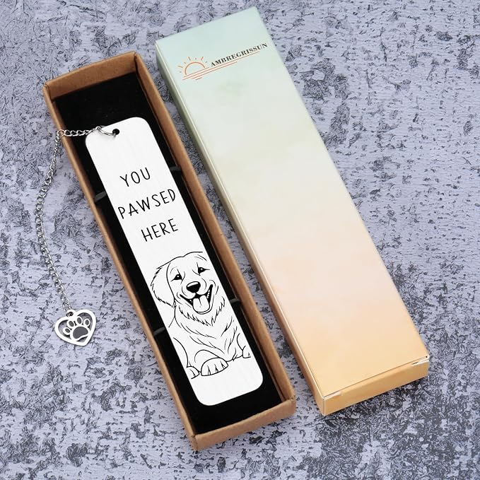 Golden Retriever Dog Dad Fathers Day Gifts - Golden Retriever Bookmark, Dog Bookmark for Dog Lovers GIF ts for Women, Reading Accessories, Pet Owner Page Marker Dog Themed Book Club GIF ts