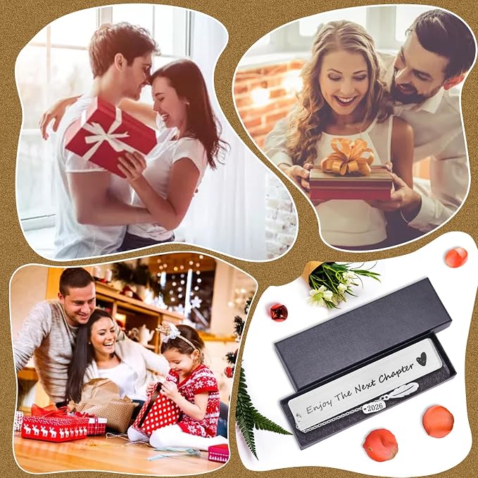 FunisFun Appreciation Gifts for Teachers, Enjoy The Next Charpter 2026 Metal Bookmark for Reading Lovers Writers Friends Coworker Teens, Book Accessories for Christmas New Year Graduation