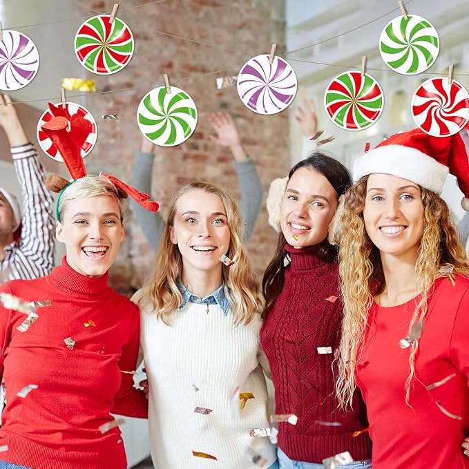 Peppermint Colorful Candies Cutouts Sweet Peppermint Classroom Bulletin Board Decorations Christmas Candy Land Themed Birthday Party Supplies for Toddler Kids Students Classroom