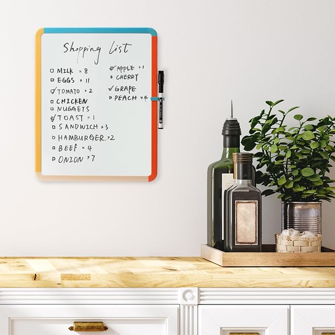 Mr. Pen- Dry Erase Board, 14” x 11” with a Black Dry Erase Marker, Colorful Frame, Small White Board, White Board for Kids