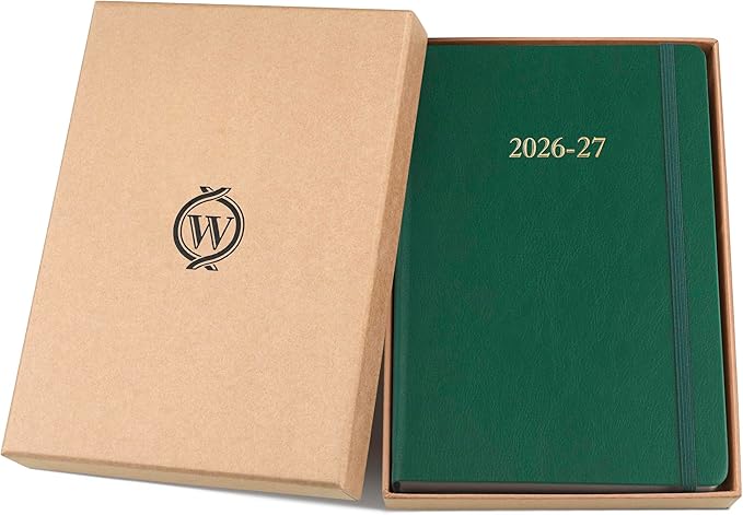 Wykeham's Executive 2026-27 Daily Journal Planner – Customization Available – Mid-Year Academic Diary (Racing Green, 8.5"×5.5")