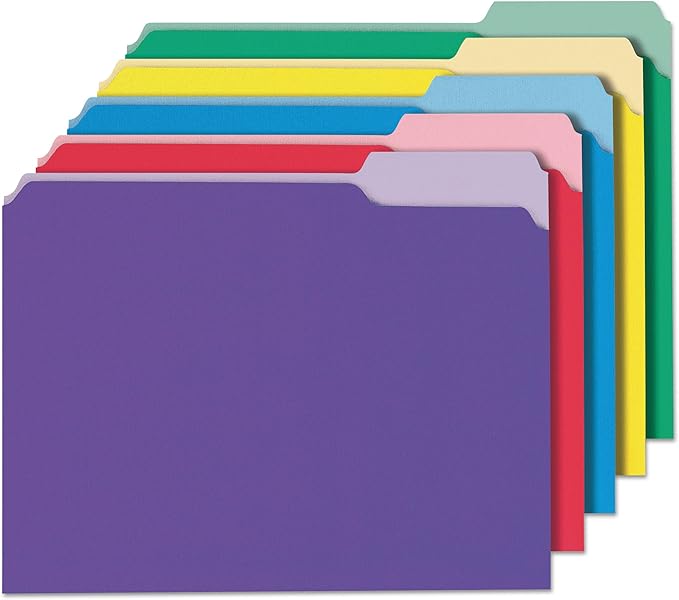 Universal One Bright Top Tab Classification Folder, Assorted (10506)