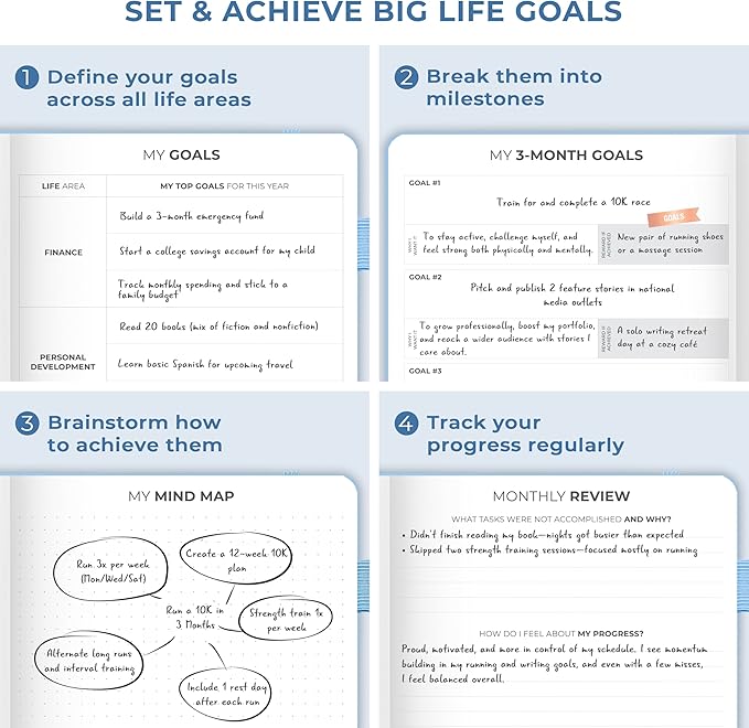 Clever Fox Dated Planner Premium 2026 – Weekly Agenda for Planning & Time Management –Notebook with Habit Tracker & To-do List (Light Blue)