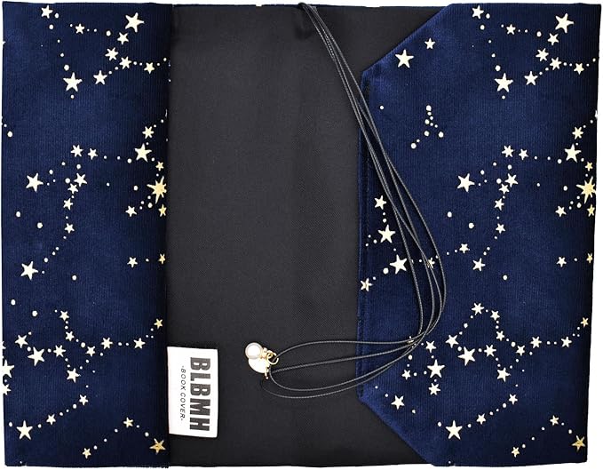 BLBMH 6.5x9.5 Bible Cover Fixed Non-Stretch Fabric Book Protector with Bookmark | Handmade Washable Sleeve for Hardcover/Paperback | Gift for Women - Velvet Blue