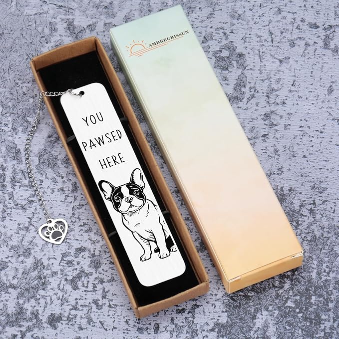 French Bulldog Gifts, Dog Bookmark for Dog Lovers Gifts for Women, Book Marks for Reading Women, Dog Mom Dad Birthday Christmas, Reading Accessories, Pet Owner Page Marker Dog Themed Book Club Gifts