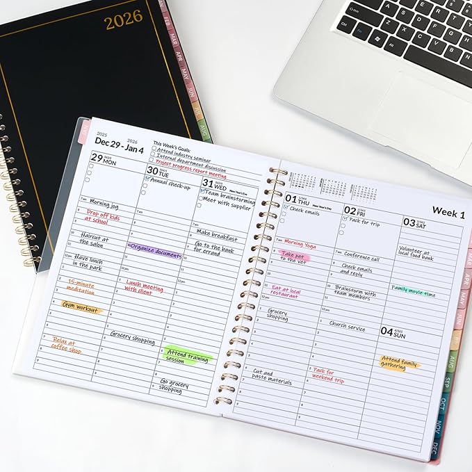 Appointment Book 2026 Planner, Forvencer Daily Weekly & Monthly Calendar Planner (Jan 2026-Dec 2026), 8.5"x11", Hourly Agenda Book, 30 Minute Increments, Flexible Cover, Organizer Notebook, A4, Pink