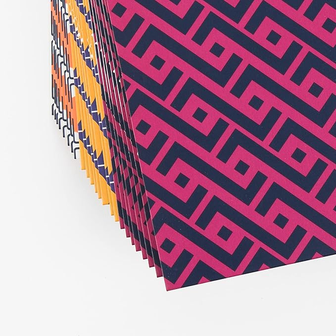 U Brands 3 Tab File Folders, Vintage Geo, 24 Count