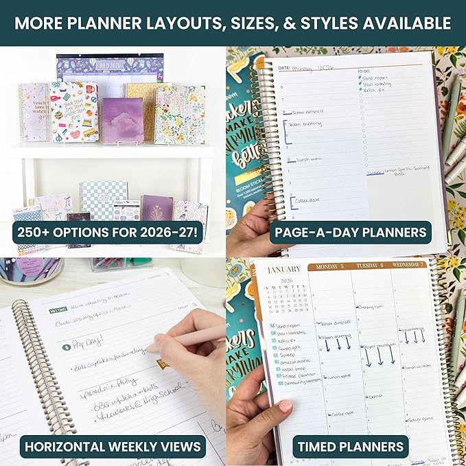 bloom daily planners 2026-2027 Hardcover Academic Year Goal & Vision Planner (July 2026 - July 2027) - 13 Months Weekly & Monthly Agenda Organizer - 7.5" x 9" - Spread Kindness Like Wildflowers