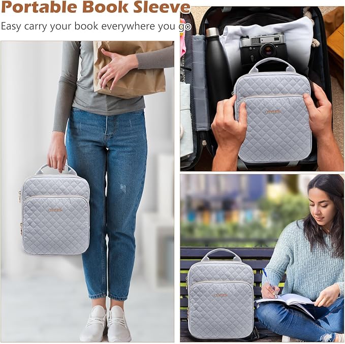Book Sleeve with Zipper Book Pouch, Book Protector Bag,Book Sleeve for Book Lovers, Book Cover, Book Carrying Case for Book Accessories, Study Suppliers