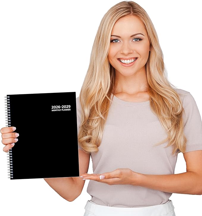 Monthly Planner 2026-2029, 36 Months Calendar Planner 2026-2029 from Jul 2026 – Jun 2029, 8.5'' x 11'' with Ruled Spread, Flexible Cover, Spiral Wirebound, Pocket, Coated Tabs, Notes & Habit Tracker