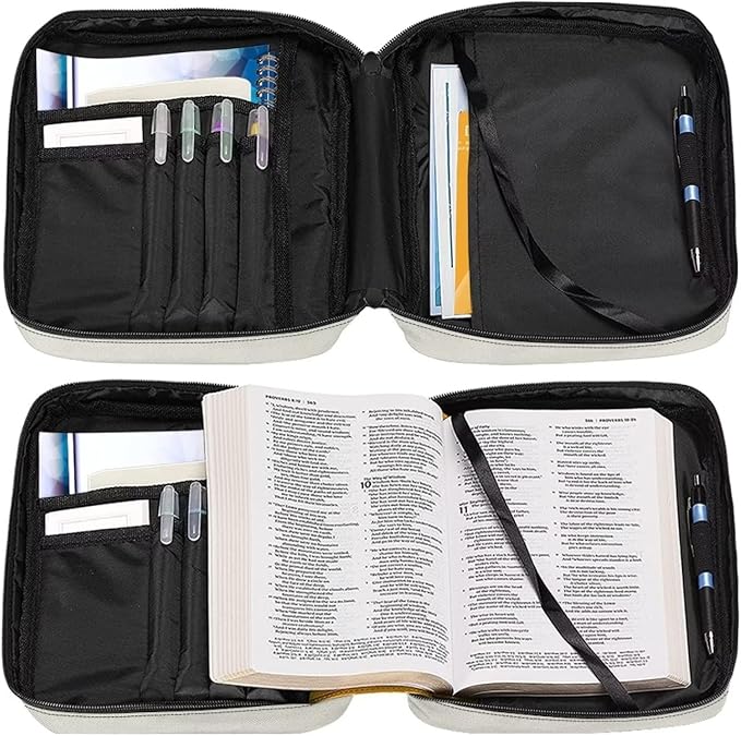 Suobstales Aztec Style Bible Cover Case Tribal Geometry Print Carrying Book Case Church Bag Bible Protective with Handle,Gift for Men, Women, Father, Mother