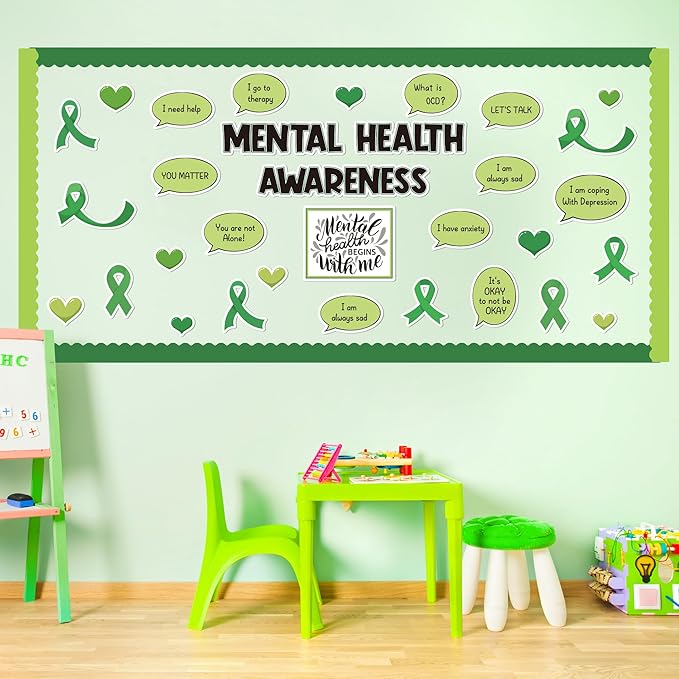 Mental Health Bulletin Board - 71Pcs Motivational Bulletin Board Classroom Decoration Mental Health Awareness Inspirational Positive Sayings Cutout for School Office Classroom Wall Door Decor