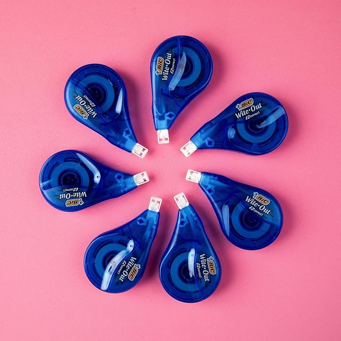 BIC Wite-Out Brand EZ Correct Correction Tape, 39.3 Feet, 1-Count Pack of white Correction Tape, Fast, Clean and Easy to Use Tear-Resistant Tape Office or School Supplies