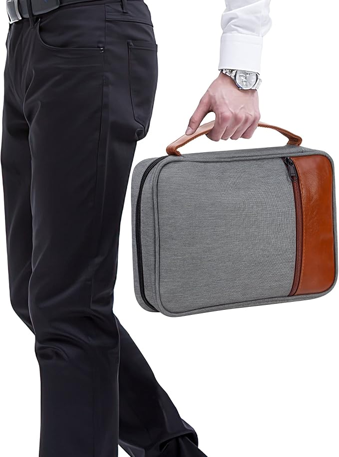 GUEER Bible Cover for Men, Bible Holder, Bible Cover Carrier Carrying Organizer Bag, Zipper and Pockets for Standard Size Bible, Gift for men(Male)