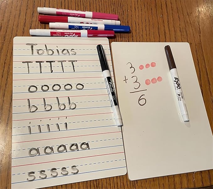 24-Pack Dry Erase Boards, Double-Sided Mini Whiteboards with Lines for Kids, Students, Teachers – 6"x9" Lined Whiteboards for Math & English Writing Practice, Classroom Essentials