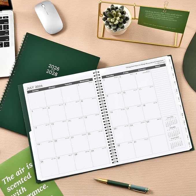 Monthly Planner 2026-2028 - Planner 2026-2028, 9'' x 11'', from JULY 2026 to JUNE 2028, 24 Months Monthly Calendar Planner With Tabs, Inner Pocket