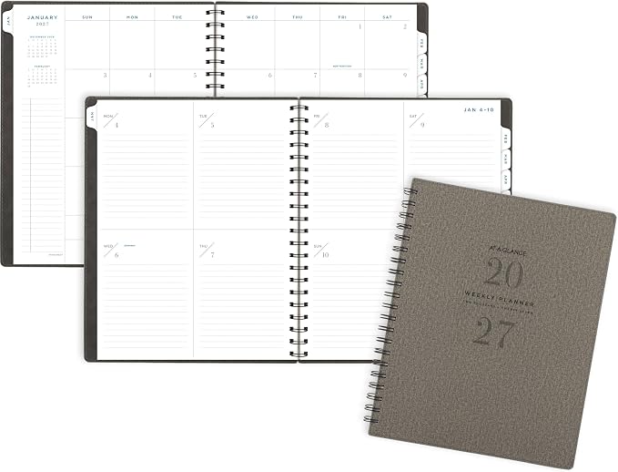 AT-A-GLANCE 2027 Planner, Weekly & Monthly, 13-Month Jan-Jan, 8.5" x 11", Signature, Gray (YP9050727)