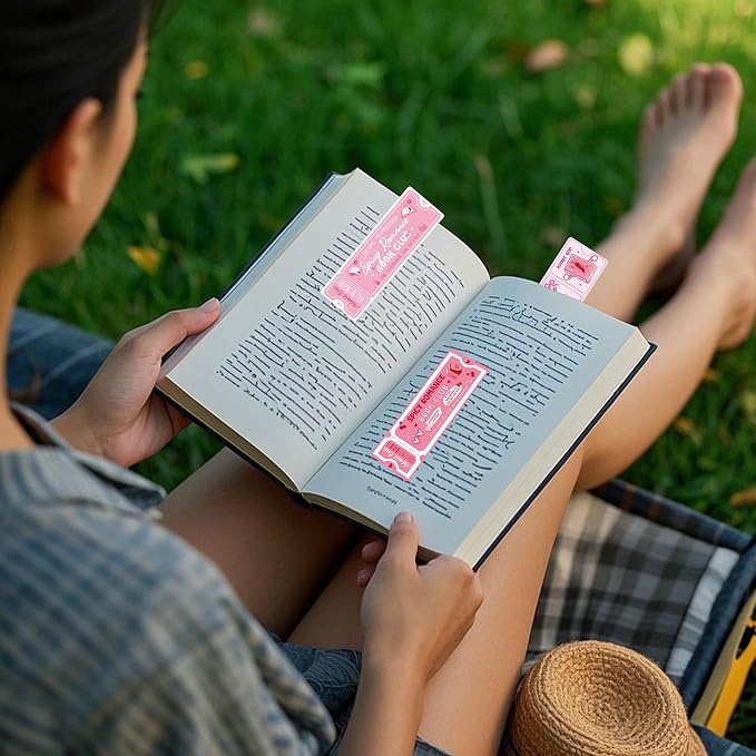 Smut Romance Book Club Bookmarks: 20 Pcs Smut Book Mark for Reading Women, Ticket Design Spicy Funny Page Markers Clips, Bookish Gifts for Adults Book Lovers, Unique Book Tracker Party Gift