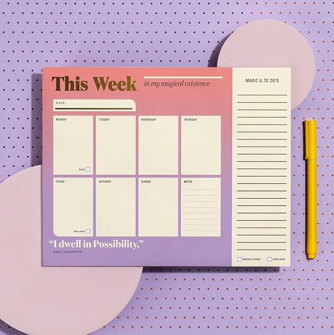 Knock Knock This Week In My Magical Existence: Inner-Truth Weekly Desktop Pad & Undated Planner for Weekly Productivity, 11 x 8.5-Inches