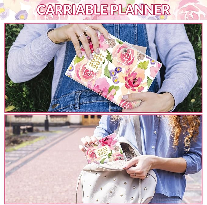 Monthly Planner 2025-2027, Monthly Calendar 2026 Planner (July 2025 Until December 2027), 5.9'' x 8.4'', A5 Planner with PVC Cover, Perfect for Office, School Organizing Planning - Pink