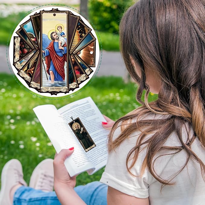 Wxiben Catholic Bookmarks for Women Men - 50 Pcs Christian Bible Bookmarks Religious Saints Prayer Book Marks Jesus Virgin Mary Book Markers Gift for Women Men Students Teacher Sunday School