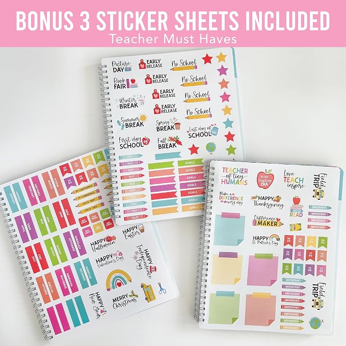 Hadley Designs Teacher Planner 2026-2027 Academic Year - Undated Teacher Lesson Planner Book for Teachers, Homeschool Planners 2026-2027, First Year Teachers Must Haves, Back to School Teaching Gifts
