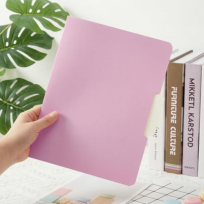 Mr. Pen- File Folders with Tabs, 1/3 Cut Tab, 18 Pack, Letter Size, Orchid Haze, File Folders Designed for Office and Classroom Use