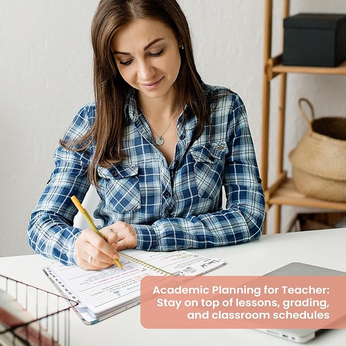 Planner 2026–2027, Academic Year Monthly & Weekly Calendar Book, Jul 2026–Jun 2027, Hardcover Organizer with Tabs, Student & Teacher Planner, 6.3" x 8.5", Sea Shell