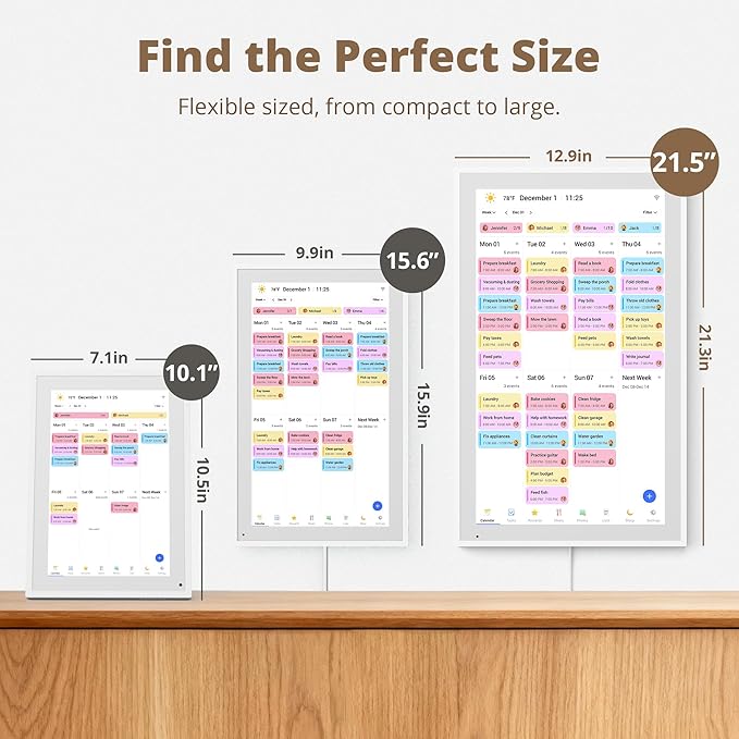 Dragon Touch 21.5" Digital Calendar Chore Chart – 1080P Full HD Interactive Touchscreen, Smart Family Planner, Hearth Display Digital Wall Calendar & Desk Mountable for Seamless Scheduling