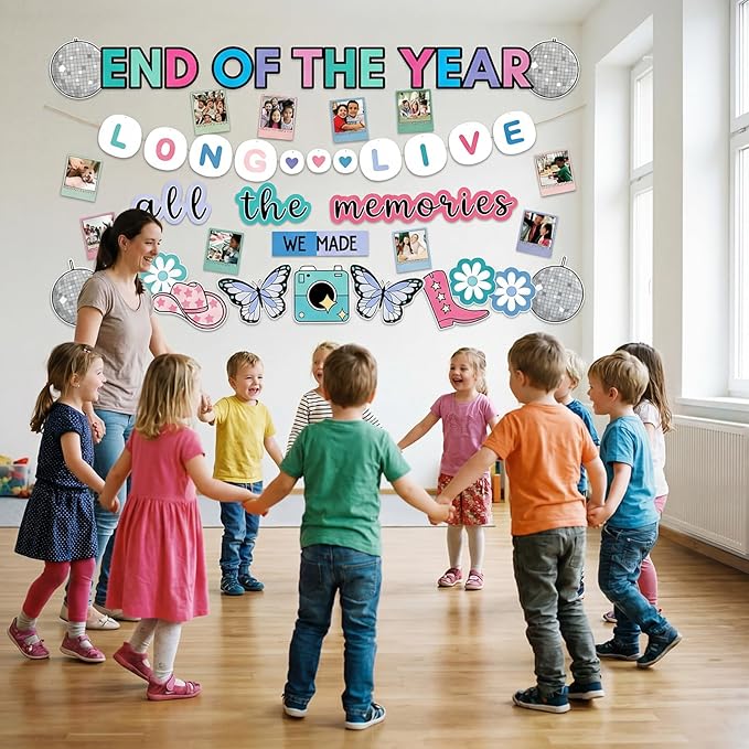 Gueevin 81 Pcs End of Year Bulletin Board Singer Graduation Bulletin Board Set Picture Frames Decorations Classroom Decorations Singer Letter Cutouts for Back to School Supplies Photo Props