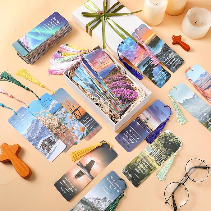 Skyygemm 120 Pack Separadores De Biblia En Espanol La Biblia En Espanol Spanish Christian Verses Bookmarks Books with Tassels Inspirational Church Supplies for Women Student School Church Study Group