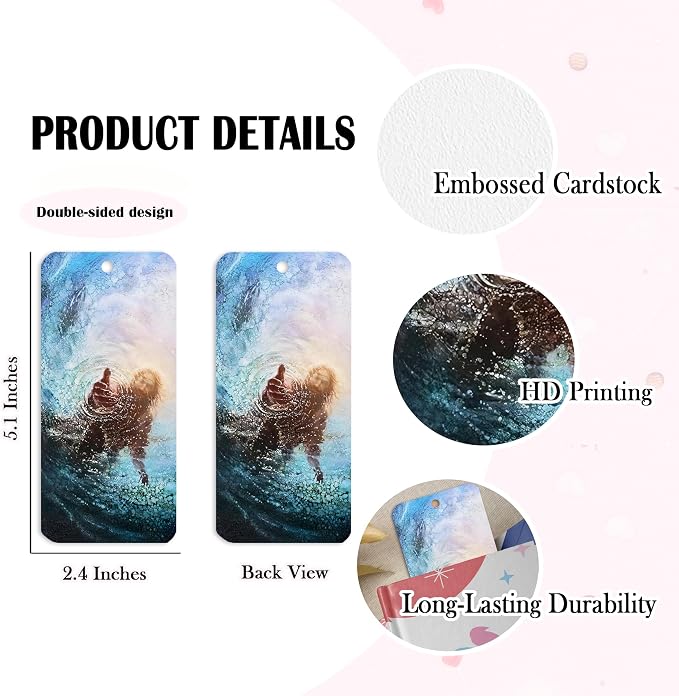 Jesus Bookmark, 10 PCS Religious Christian Jesus Bible Verse Paper Bookmarks Book Markers Gifts for Women Men Reading Book Lovers Bookish Friends Adults Faith