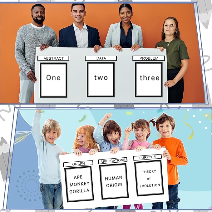 HAUTOCO 34 Sheets Science Fair Display Boards Supplies 28 Self Adhesive Presentation Subtitles 6 Project Titles Science Fair Board Sticker for School Office, Black