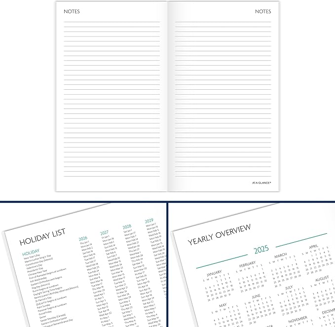 AT-A-GLANCE 2026-2027 Planner, 2 Year Monthly Planner, 3.5" x 6", Pocket Size, BADGE, Floral (1753F-021-26)