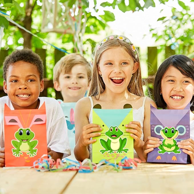 48 Pieces Frog Cutouts Classroom Bulletin Board Decorations Back to School Decorations Cute Green Frog Cutouts for Names with Glue Points for Classroom Teacher Student School Birthday Party Decor