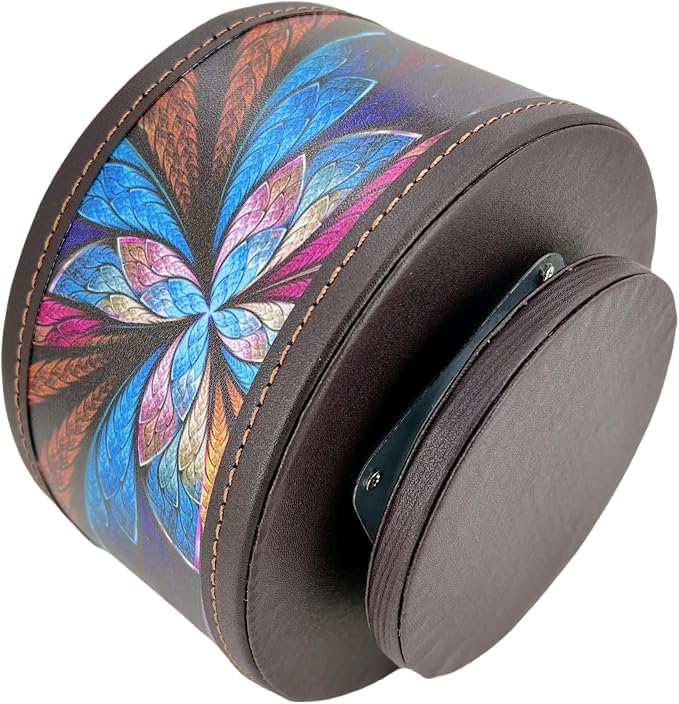 PU Leather Round TV Remote Control Holder for Table,360° Swivel Office Supply Desktop Organizer,4 Compartments Phone/Pen/Pencil Holder,Suitable for Stationery/Heater Controllers Etc