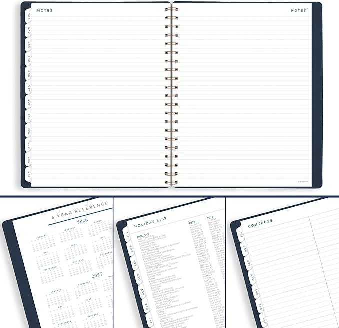 AT-A-GLANCE Planner 2026-2027 Weekly & Monthly Academic 13-Month July-July, 8-1/2" x 11", Signature, Navy (YP905A20)