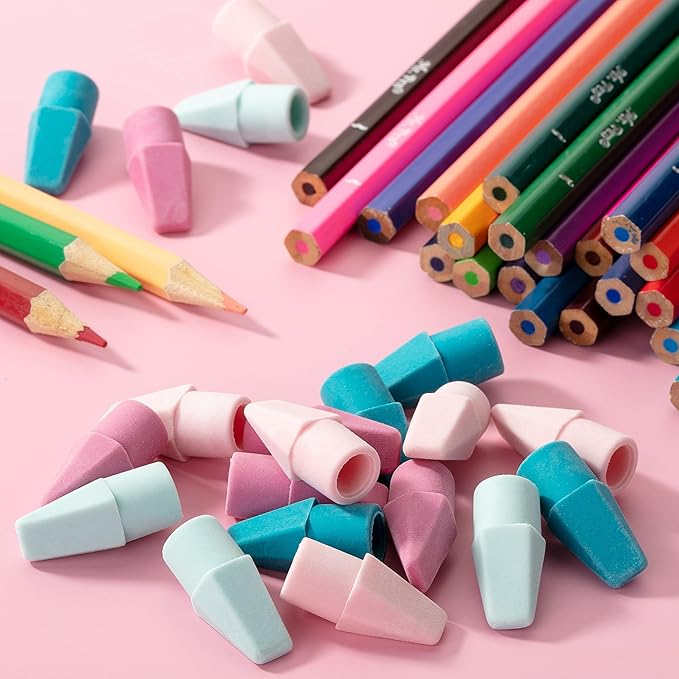Mr. Pen- Pencil Erasers Toppers, 500 Pack, Colorful, Latex Free, No Smudge, Mr Pen Erasers for Pencils
