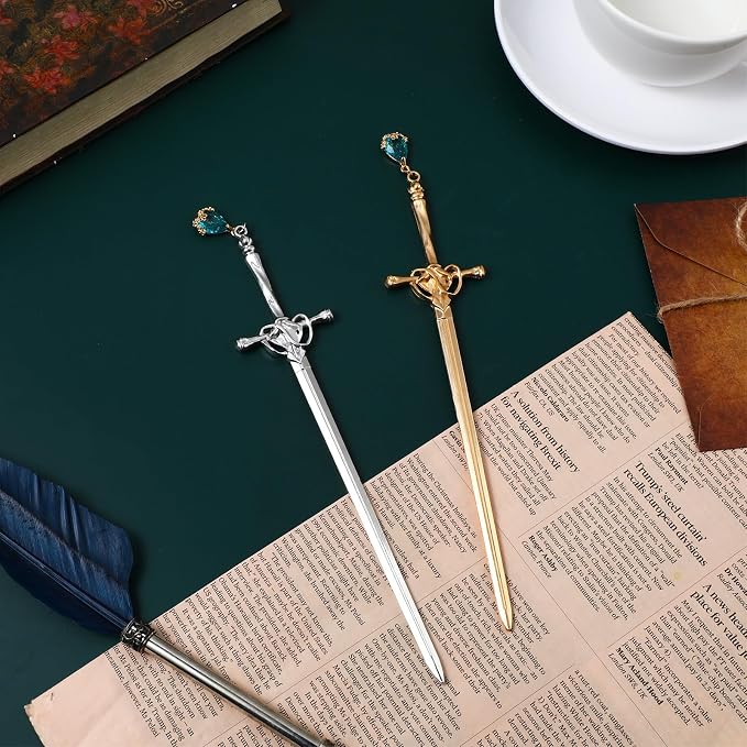 Jeffdad 2Pcs Sword Katana Bookmarks Vintage Silver Metal Pendant Bookmarks Unique Book Lovers Presents Valentine's Day Gifts Thanks Gift for Boyfriend